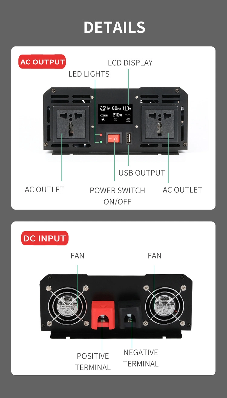 3000W off Grid Home Solar Inverter Pure Sine Wave Power Inverters